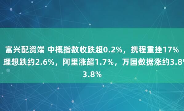富兴配资端 中概指数收跌超0.2%，携程重挫17%，理想跌约2.6%，阿里涨超1.7%，万国数据涨约3.8%