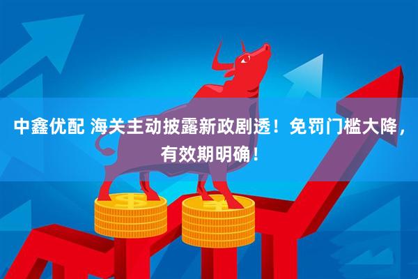 中鑫优配 海关主动披露新政剧透！免罚门槛大降，有效期明确！